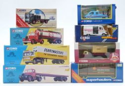 Eight Corgi and Corgi Classics diecast model commercial vehicles including British Railways,