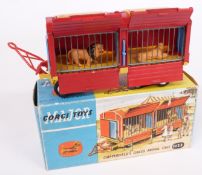 Corgi Major Toys diecast model Chipperfield's Circus Animal Cage with red body, yellow chasis,