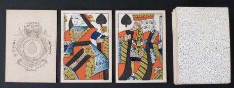 I. Hardy, England playing cards. Garter ace. GIII, No. 7. Full length standard courts. Blue dotted