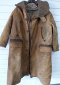 British Army WWII Tropal Coat 1940 of canvas with fleece lining and metal clip fastenings as