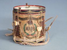 British Army ornamental brass drum for the 2nd Dragoon Guards (The Queen's Bays), 8cm tall