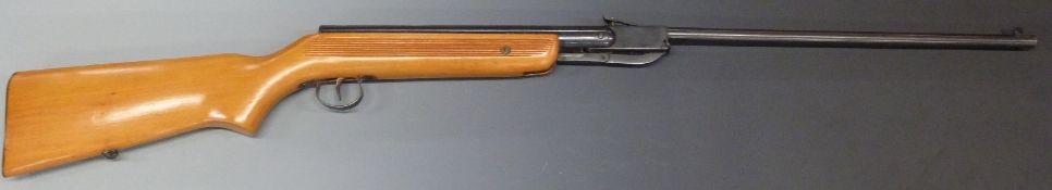 Relum Telly .22 air rifle with semi-pistol grip, raised cheek piece, sling suspension mounts and