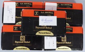 Ninety four RWS Dynamit Nobel 5.6 x 50 R Mag rifle cartridges, all in original boxes. PLEASE NOTE