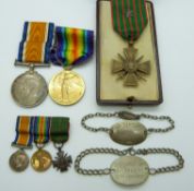 British Army WWI medals comprising War Medal and Victory Medal named to Captain S S Mc Dowell,
