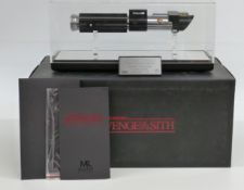 Master Replicas Star Wars Revenge of the Sith Darth Vader Lightsaber SW-142 on display stand in