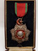 WWI Turkish/Ottoman Medjidie breast star, in box