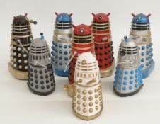 Eight Product Enterprise Ltd Dr Who and the Talking Dalek Daleks in six different variations.