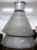 Two industrial/ shopfitting/ haberdashery Superdry light fittings Diameter 69cm