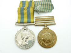 British Army Korea Medal named to 22367247 Gunner H.L.Clarke Royal Artillery 1951, together with his