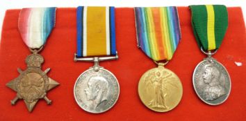British Army WWI medals comprising 1914/1915 Star, War Medal and Victory Medal named to 305/6143 Sgt
