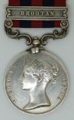 British Army India General Service Medal (1854) with clasp for Bhootan, unnamed