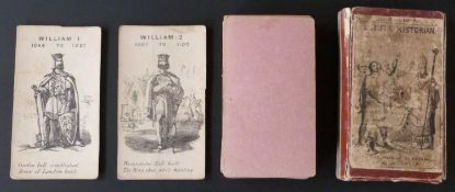 William Sallis. The Little Historian playing card game. Black and white engravings of kings and