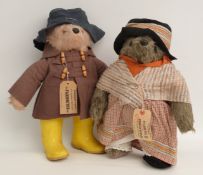 Two Gabrielle Design Teddy bears, Paddington Bear with label 'Darkest Peru to London, England via