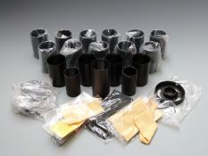 A collection of air rifle scope anti-glare tubes