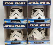 Four Rubie's Star Wars Stormtrooper Helmets, all in original boxes