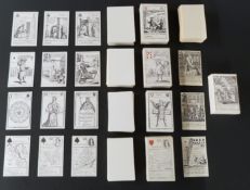 Five facsimile Harry Margary / Past Times playing cards including Mordens Map cards 1676, 1688
