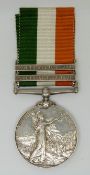 British Army Kings South Africa Medal named to 3543 Pte T Monks, Manchester Regiment, with clasps