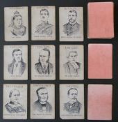 Victorian playing card game. Black and white engravings of Queen Victoria, the Royal family and