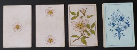 Marcus Ward & Co, London, England. Playing card game Posies The New Floral Cards. 8 sets of 6