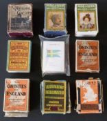 Nine Jaques playing card games including Counties of England, National Gallery, Hide & Seek etc