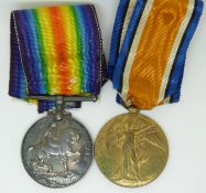 British Army WWI medals comprising War medal and Victory medal named to 2565 Sgt. E.Turner Liverpool