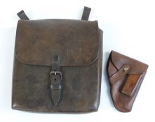 German WWII era Walther PPK leather holster and map case
