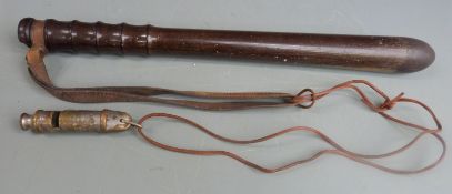 The Metropolitan police whistle with fold out knife and a truncheon.