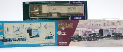 Three Corgi 1:50 scale limited edition diecast model lorries Maguires of Cheltenham Scania Bulk