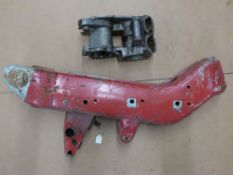 Ariel Arrow or Leader frame together with a crankcase, cylinder heads and further parts