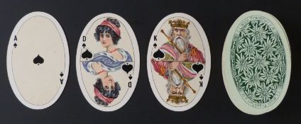 C.L.Wust, Frankfurt, Germany playing cards. Oval patience cards No. 240. Double ended courts, German