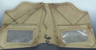 Four canvas sidescreens/ doors, ex 1942 Willys jeep