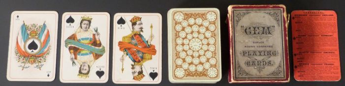 Kimberley and Sons. Birmingham. 'Gem' Royal National Patriotic playing cards. Fourth edition. Aces