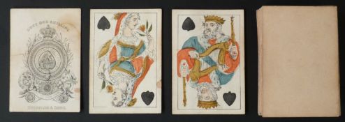 Reynolds & Sons, England playing cards. Old Frizzle ace. Non-standard double-ended courts based on