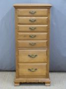 A modern oak cabinet with seven drawers manufactured by Imperial cabinet Co, Los Angeles, H123,