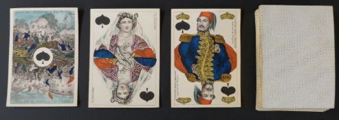 C.L.Wust, Frankfurt, Germany playing cards. Crimean War pack. The aces feature battle scenes and the