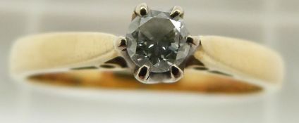An 18ct gold ring set with a diamond of approximately 0.2ct, 3.8g, size Q