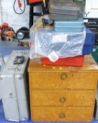 Collection of welding accessories (gas and electric) protective gloves, files, woodworking items