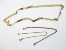 A 9ct gold necklace and a 9ct gold bracelet, 10.6g