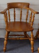 Beech captain's or smoker's Windsor armchair