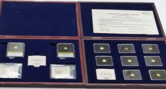 Eight miniature gold coins 'Portraits of  a Princess', each 585 coin 0.5g, together with a further