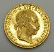 1915 gold Austrian one Ducat coin