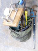 Large collection of plumbing pipe cutters/pipe benders, large stilson etc