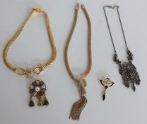 Miracle creation necklace, Miracle style brooch, Art Nouveau style brooch, Kramer necklace etc