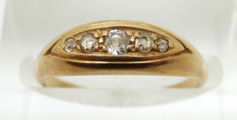 Edwardian 18ct gold ring set with diamonds, Birmingham 1906, 2.3g, size L