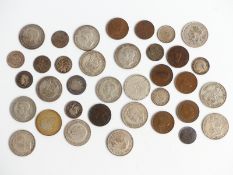 Approximately 105g of mixed silver coinage, Victorian onwards, together with an 1844 young head
