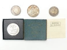 1937 George VI Coronation crown, together with a Festival of Britain example and two Victorian