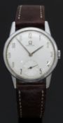Omega gentleman's wristwatch ref. 121.001-63 with subsidiary seconds dial, silver Arabic numerals,