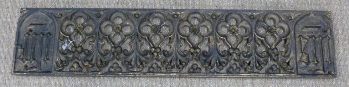 Wood carving with label verso, Arthur W Simpson, The Handicrafts, Kendal