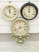 Three Newgate wall clocks with 20cm dials