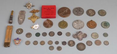 A collection of coins including approximately 67g of pre 1947 and pre 1920, a white metal owl